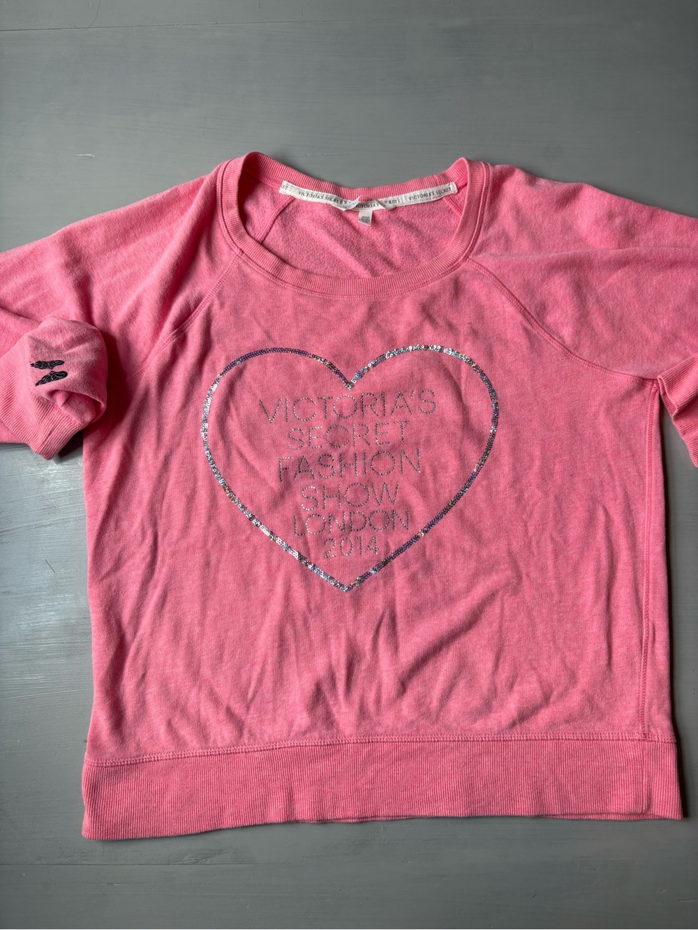 Victoria's Secret Pink Glitter Heart Sweatshirt